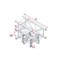 PQ30 Vierkant truss 020 4-weg T-stuk 90g