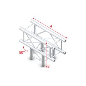 Showtec FQ30 Vierkant truss 017 3-weg T-stuk 90g