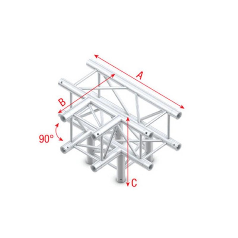 FQ30 Vierkant truss 020 4-weg T-stuk 90g