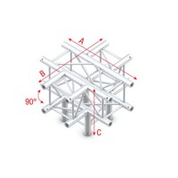 Showtec FQ30 Vierkant truss 024 5-weg kruis 90g FQ30 Vierkant truss 024 5-weg kruis 90g