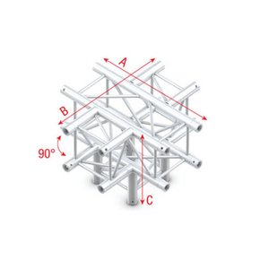 Showtec FQ30 Vierkant truss 024 5-weg kruis 90g