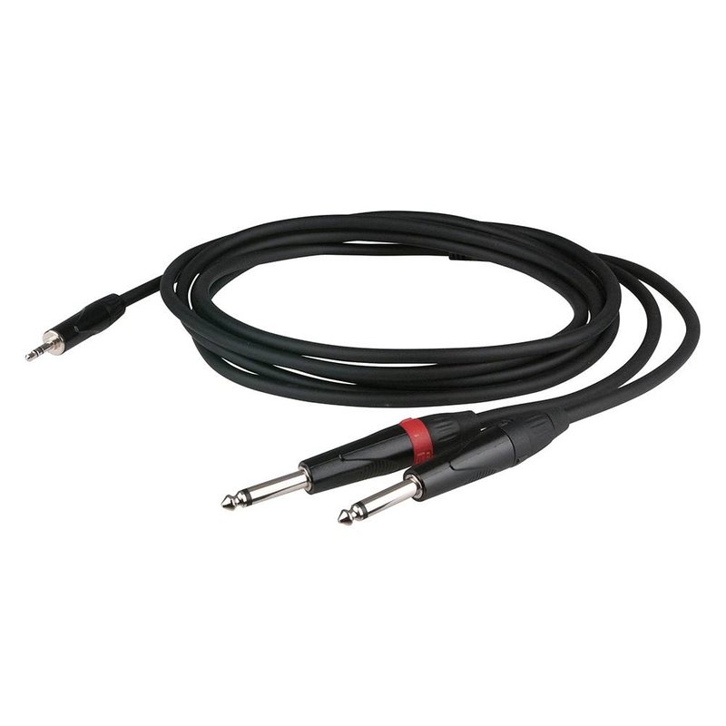 FLX31 minijack naar 2x mono jack verloopkabel 3m