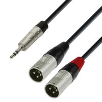 K4 YWMM 0180 Rean verloopkabel stereo mini-jack naar 2x XLR male 1,8m