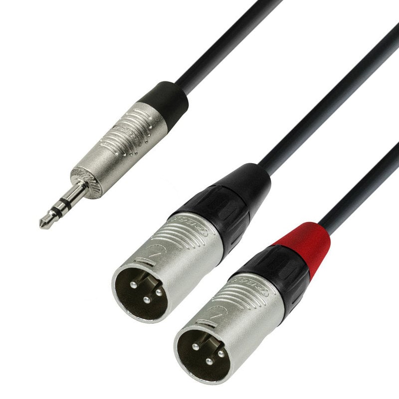 K4 YWMM 0180 Rean verloopkabel stereo mini-jack naar 2x XLR male 1,8m
