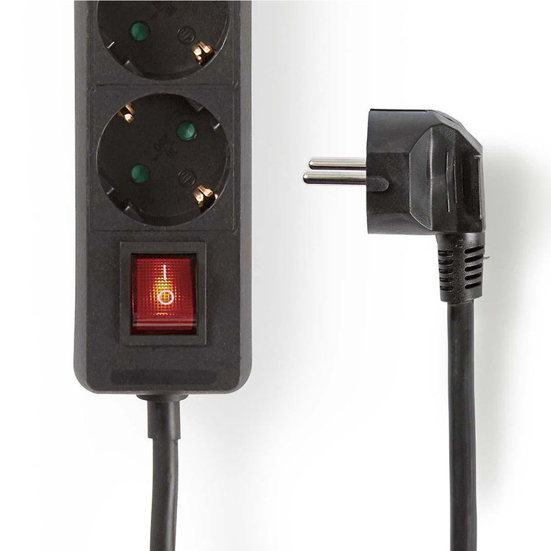 3-weg stekkerdoos met aan-uitschakelaar