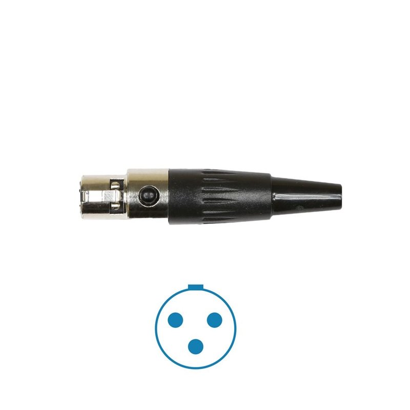 Mini XLR kabeldeel female 3-polig