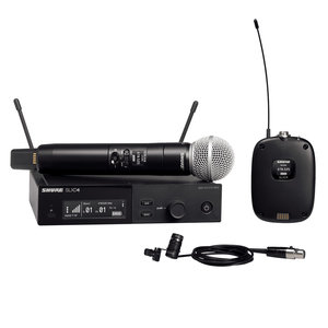 Shure SLXD124/85-H56 draadloze SM58 & WL185 microfoon combinatieset Shure SLXD124/85-H56 draadloze SM58 & WL185 microfoon combinatieset