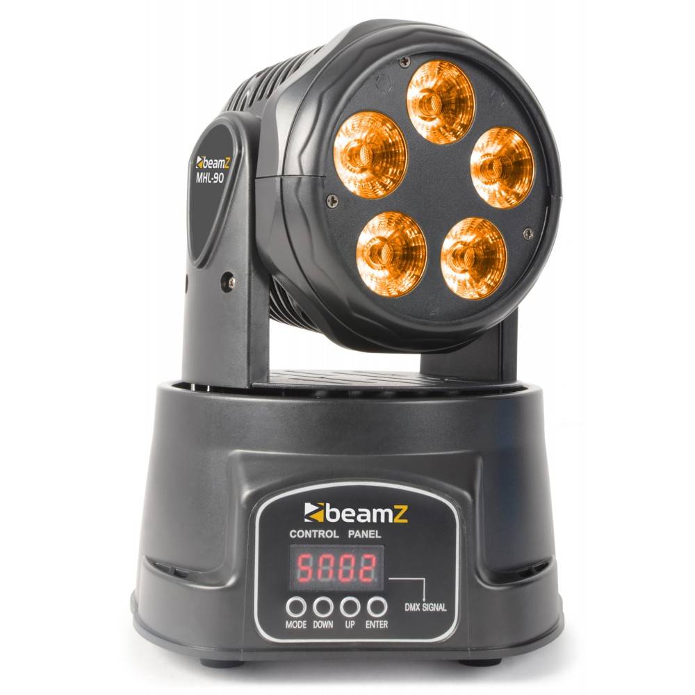 BeamZ MHL90 Mini wash LED moving-head 5x 18W RGBAW-UV afbeelding