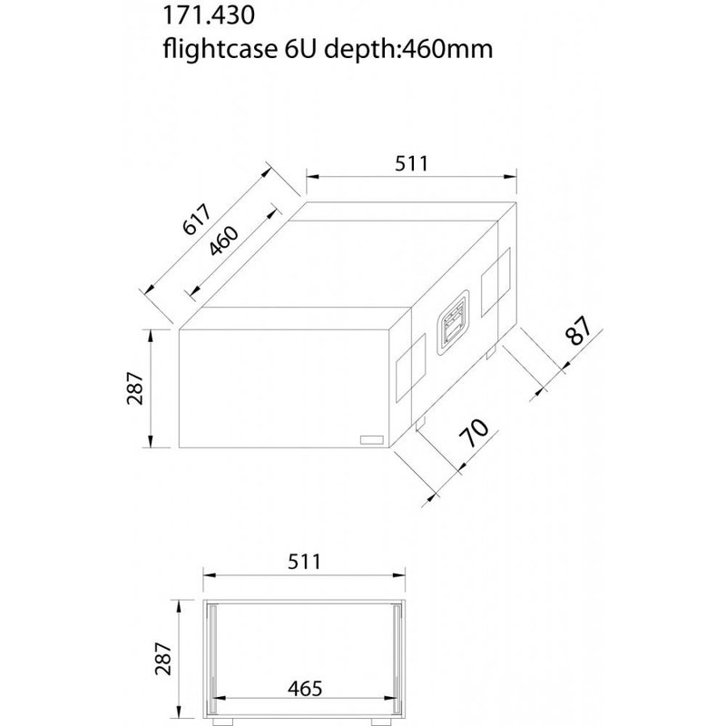 PD-F6U 19 inch flightcase 6 HE