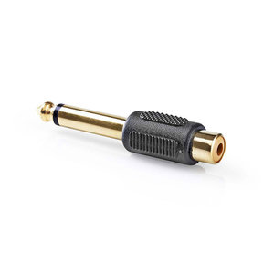 Nedis Mono RCA female naar 6,3mm male jack verloopadapter verguld