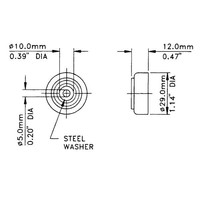 F1633 rubber voet 29x12mm met stalen ring