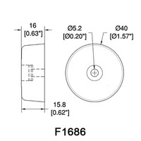 F1686 rubber voet 40x16mm met stalen ring