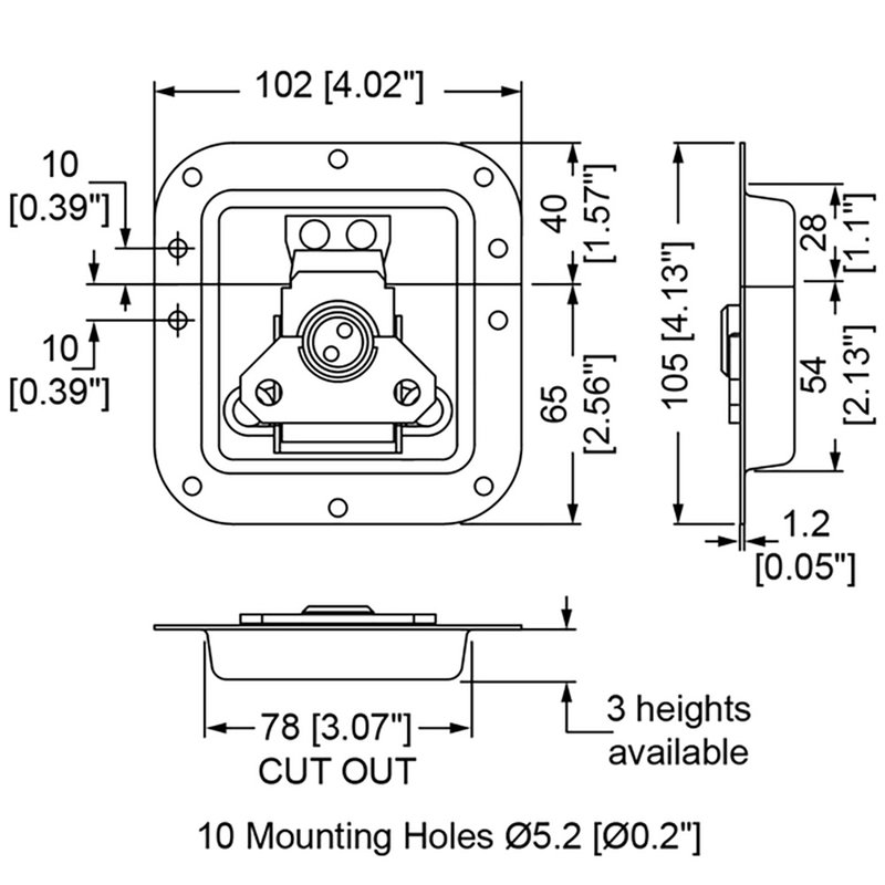 L905/915/10z Vlinderslot medium 10mm diep zilver