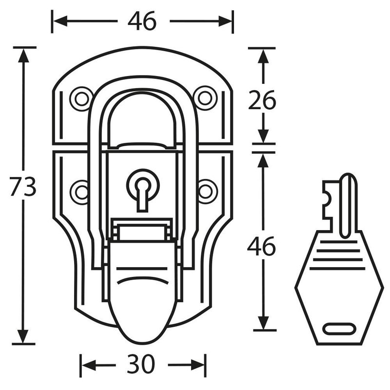 1905 Medium opbouwslot met slot