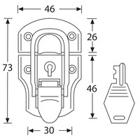 1908 Medium opbouwslot met slot