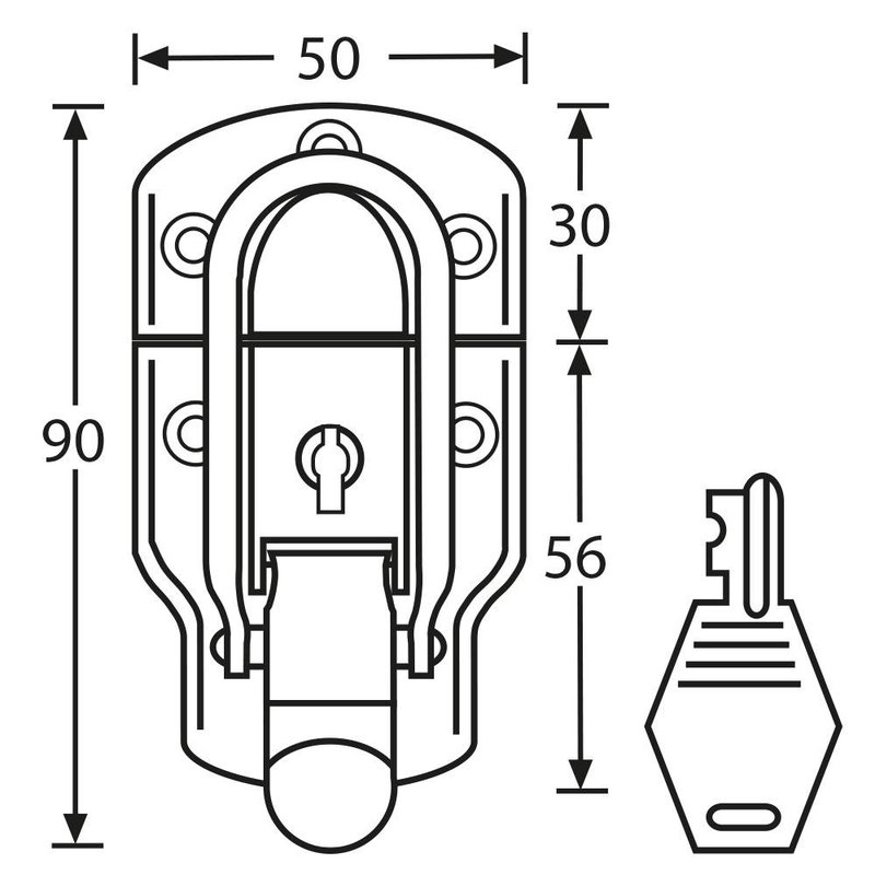 1911 Medium opbouwslot met slot