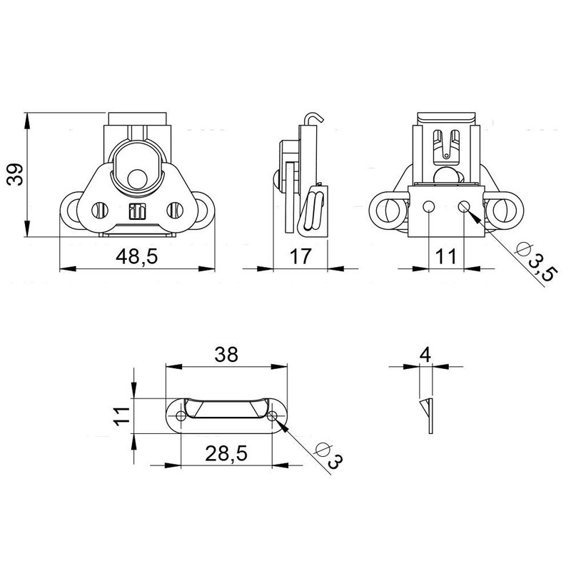 17370K Opbouw beugel voor vlinderslot
