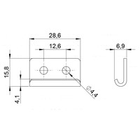 1729KEEP Keeper voor opbouw vlinderslot