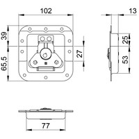 17294S Medium inbouw vlinderslot 14mm diep