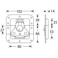 17293S Medium inbouw vlinderslot met verzet 14mm diep