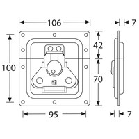 17292SP Medium inbouw vlinderslot 7mm diep