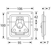 17292S Medium inbouw vlinderslot 7mm diep