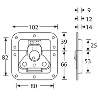 17290SP Medium inbouw vlinderslot 14mm diep