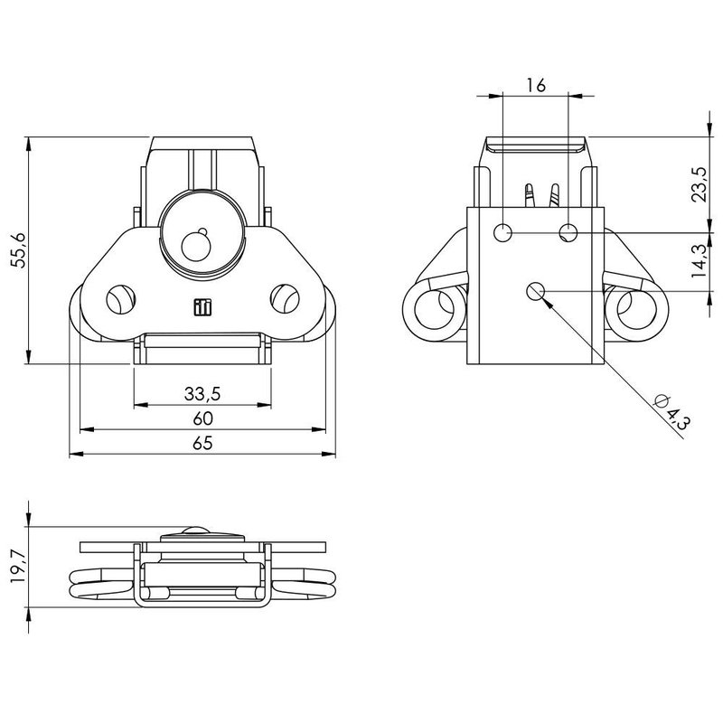 17290C Medium opbouw vlinderslot