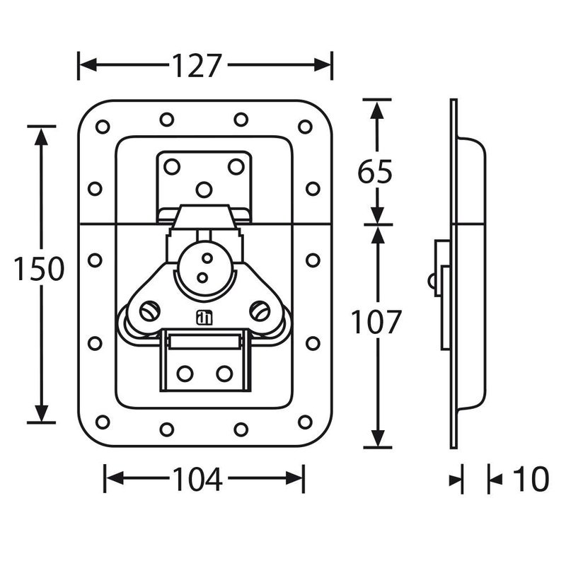 17254SP Groot inbouw vlinderslot 10mm diep