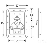 17254S Groot inbouw vlinderslot 10mm diep