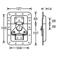 17251SP Groot inbouw vlinderslot met verzet 14mm diep
