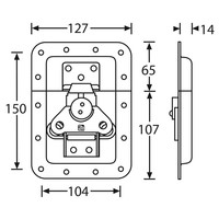 17250SP Groot inbouw vlinderslot 14mm diep