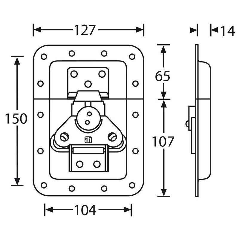 17250S Groot opbouw vlinderslot
