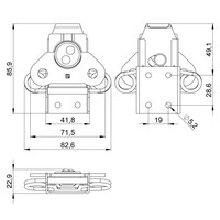Adam Hall 17250C Groot opbouw vlinderslot 17250C Groot opbouw vlinderslot