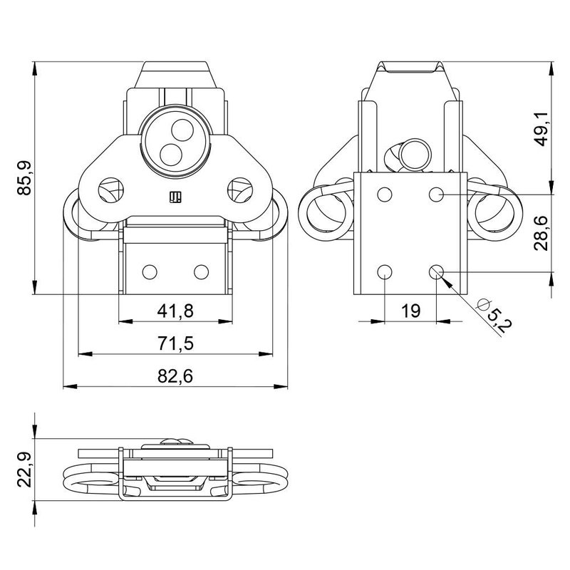 Adam Hall 17250C Groot opbouw vlinderslot 17250C Groot opbouw vlinderslot