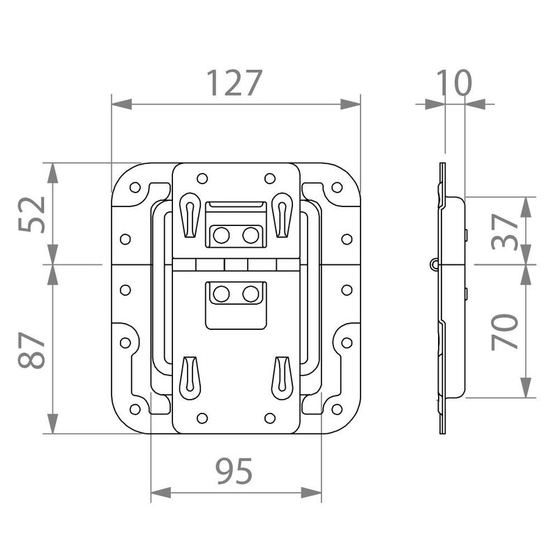 270746 Medium inbouw stopscharnier met verzet