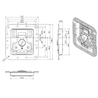 Groot inbouw vlinderslot kort met verzet 14mm diep