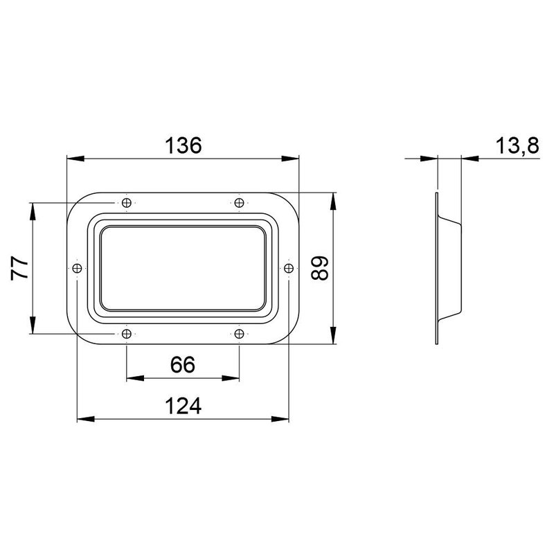 Inbouwschotel zilver