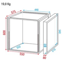 RCA-DD12 19 inch flightcase 12 HE
