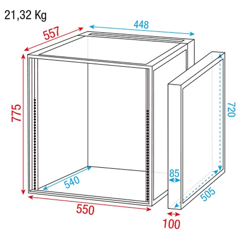 RCA-DD16 19 inch flightcase 16 HE