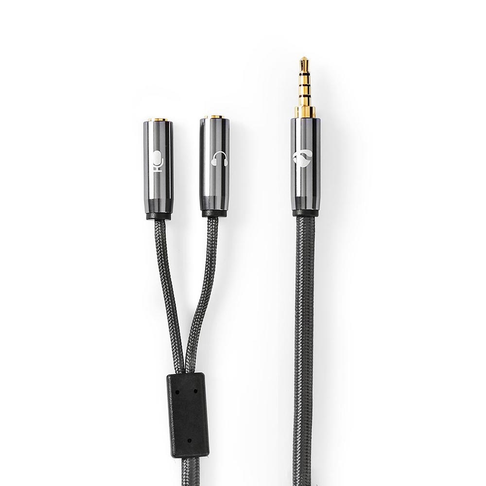 Nedis Stereo 3,5 mm mini-jack splitterkabel male naar 2x female afbeelding
