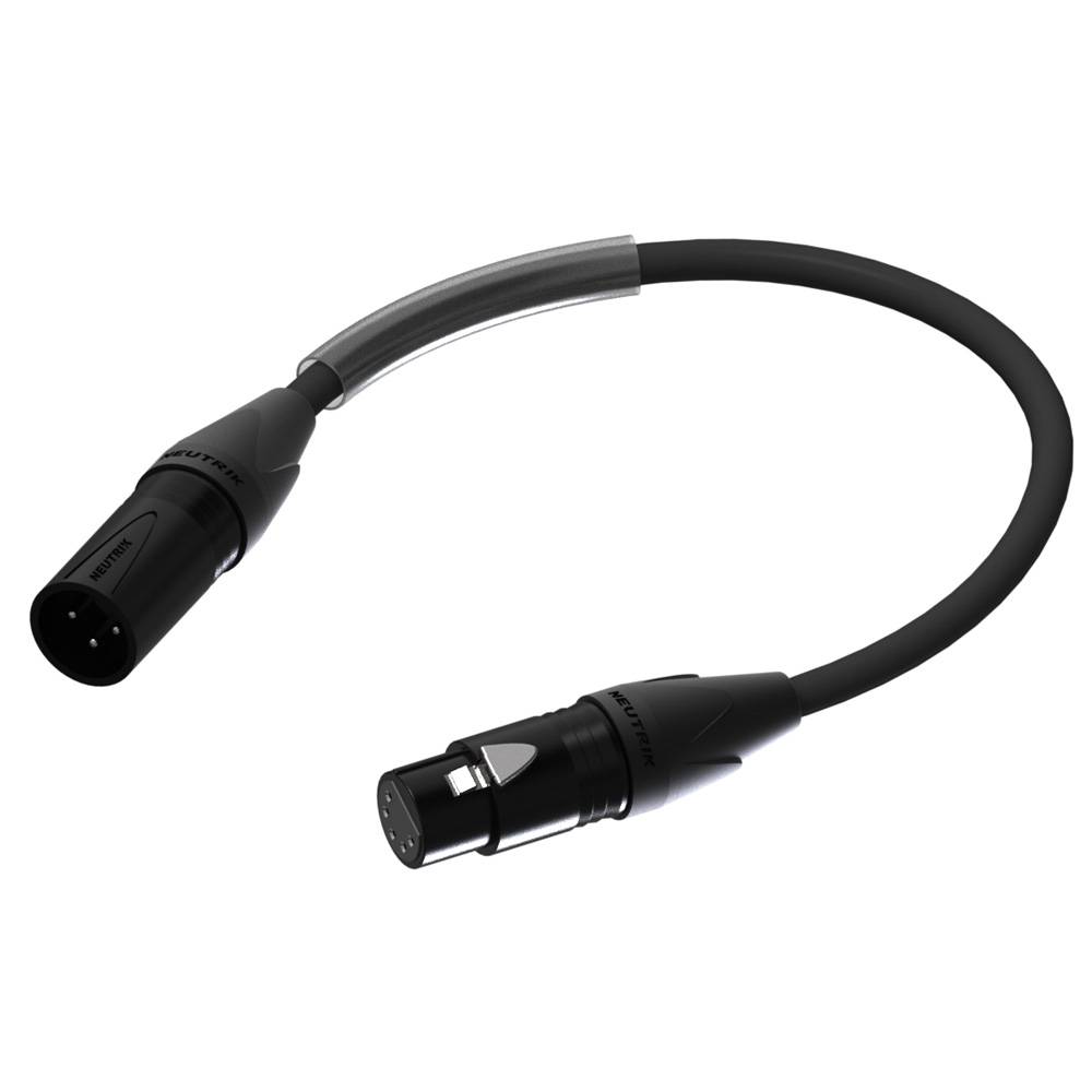 Procab PLP150 DMX verloopkabel 3p XLR male naar 5P XLR female afbeelding