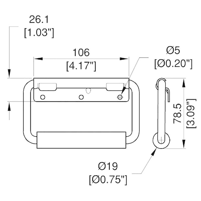 Penn Elcom H1078K opbouwhandvat met veer zwart H1078K opbouwhandvat met veer zwart