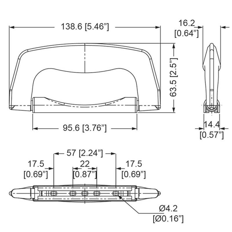 H1425 opbouw handvat zwart