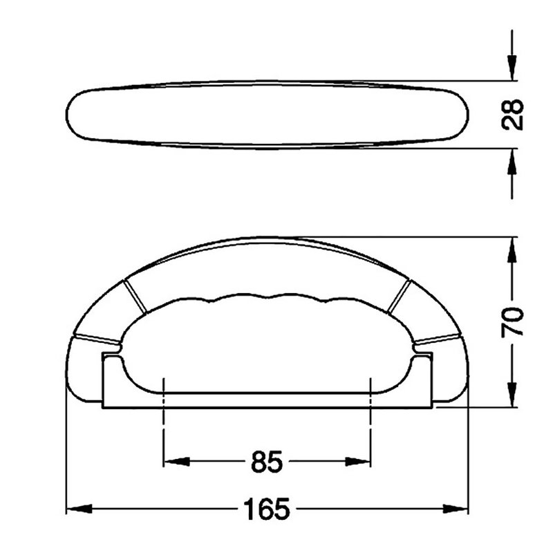 HG-4245 opbouw handvat zwart