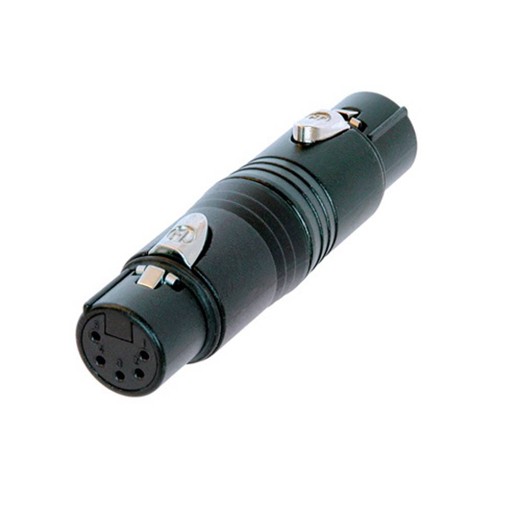 Neutrik NA5FF-B 5p DMX female naar 5p DMX female adapter zwart afbeelding