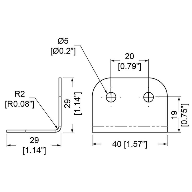 B1125z overzethoek 29x40mm R2
