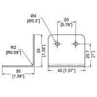Penn Elcom B1930z overzethoek 35x40mm R2 B1930z overzethoek 35x40mm R2