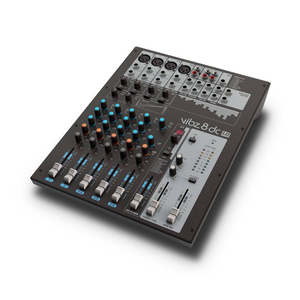 LD Systems VIBZ 8DC 8-kanaals PA-mixer met effecten en compressor afbeelding
