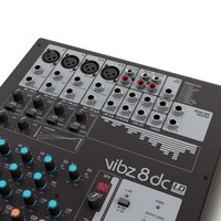 VIBZ 8DC 8-kanaals PA-mixer met effecten en compressor